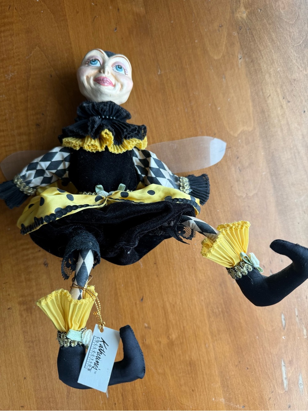 Wayne Kleski Whimsical Black & Yellow Bee  Fairy Doll. Rare. 12”